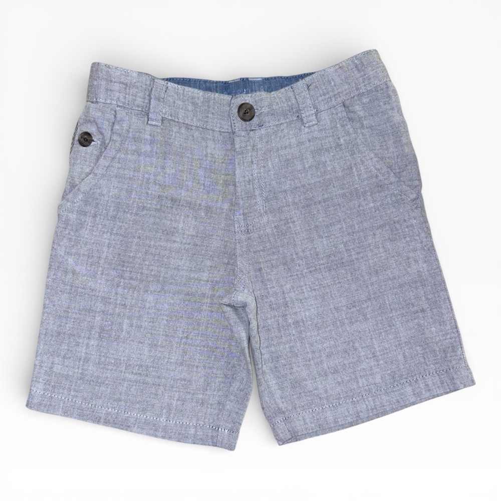 Target Boys Gray Chambray Shorts Size 7 Adjustable Waist Cotton Uniform Style